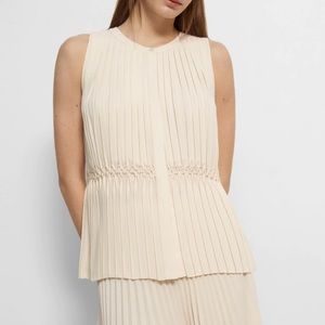 Theory Pleated Sleeveless Top in Recycled Georgette